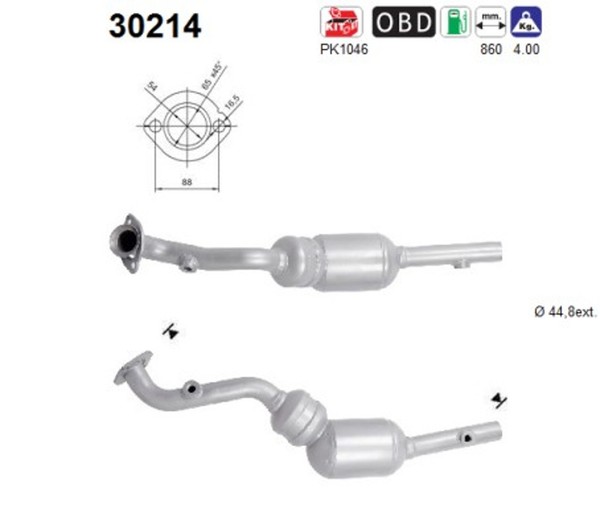 Katalysator AS 30214 FüR Renault Clio 4 16V BHA1 Bhak Bhmg Bhmk-image