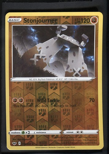Stonjourner 114/202 SWSH01: Sword & Shield Base Set Rare Holo NM Pokemon