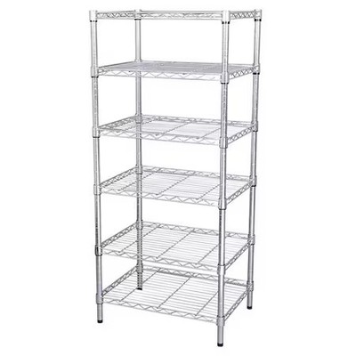 Zoro Select 32V416 Wire Shelving Unit, 18''D X 36''W X 74''H, 6 Shelves, Chrome,