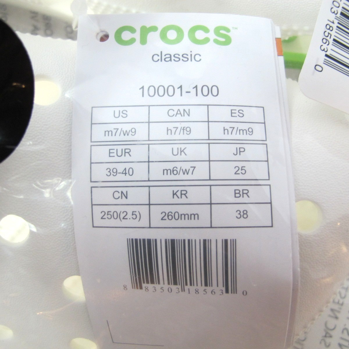 Crocs | Unisex | Classic | Clogs | White | W7/M6 — photo 2