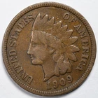 1909 Indian Head Penny Cent Very Good (VG)