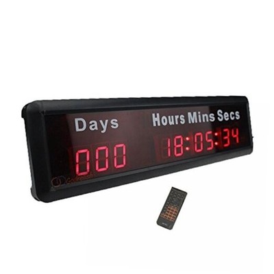 1-inch 9Digits LED Event Timer Countdown/up Clock with Days Hours Mins Secs 
