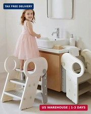Soladder Foldable Toddler Step Stool for Bathroom Sink, Non-Slip Adjustable 3 or
