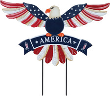 4Th of July Decorations Outdoor, Bald Eagle Patriotic Decorative Garden Stakes f