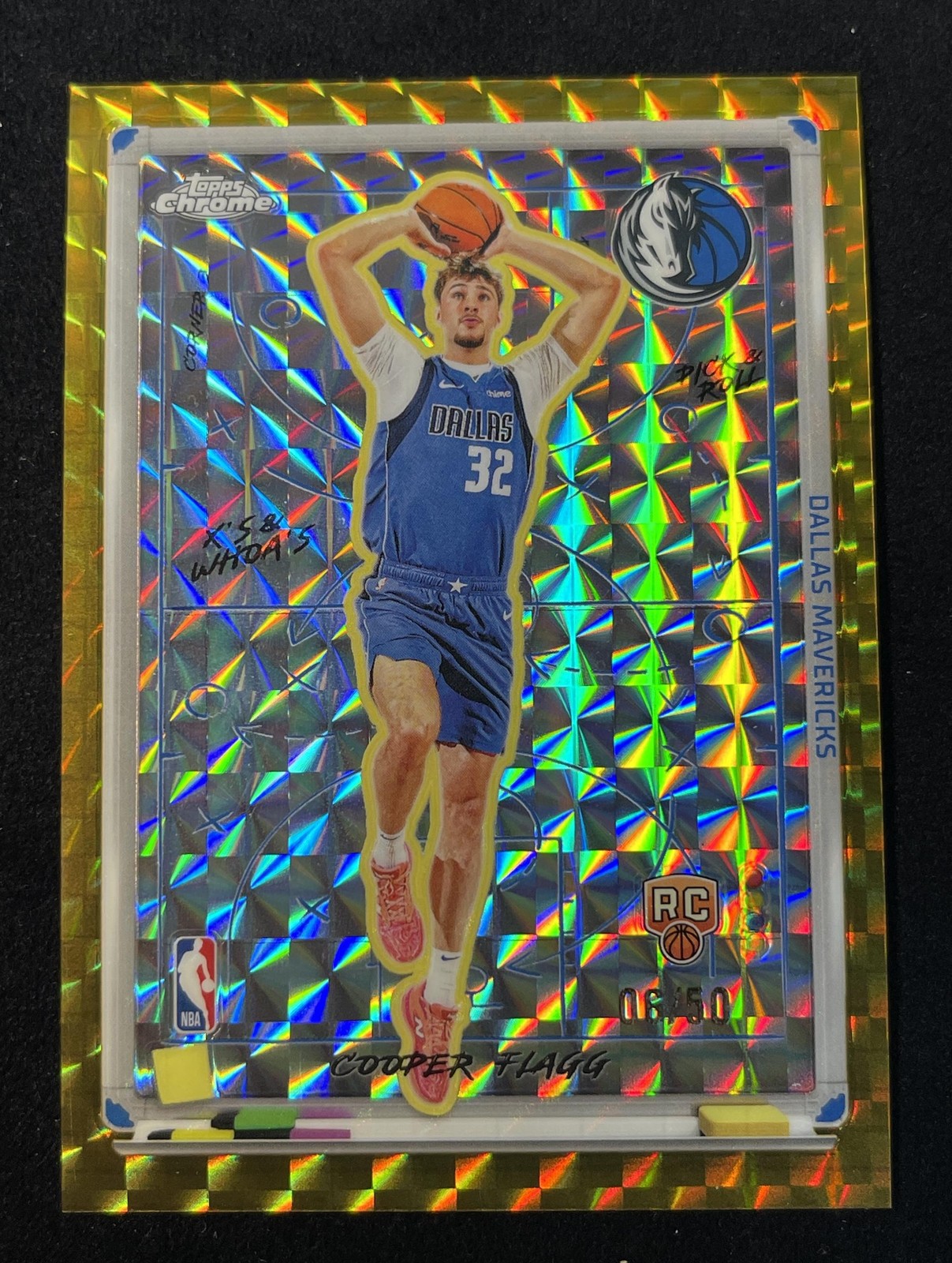 2025-26 Topps Chrome Cooper Flagg RC Rookie X s & Whoas Gold Geometric /50