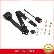 Car 3 Point Seat belts Adjustable Retractable Long Strap Black Car Safety Belt