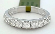 GENUINE 1.25 Cts DIAMONDS BAND RING 14K WHITE GOLD - New with Tag
