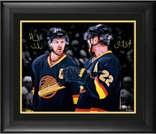 Daniel Sedin & Henrik Sedin Canucks Framed Signed 16x20 Spotlight Photo