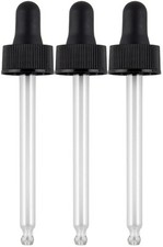 Glass Dropper Pipette Set of 3 Oils, Medicine, and Liquid by Piping Rock