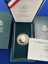 1990 EISENHOWER CENTENNIAL PROOF SILVER DOLLAR WITH OGP + COA