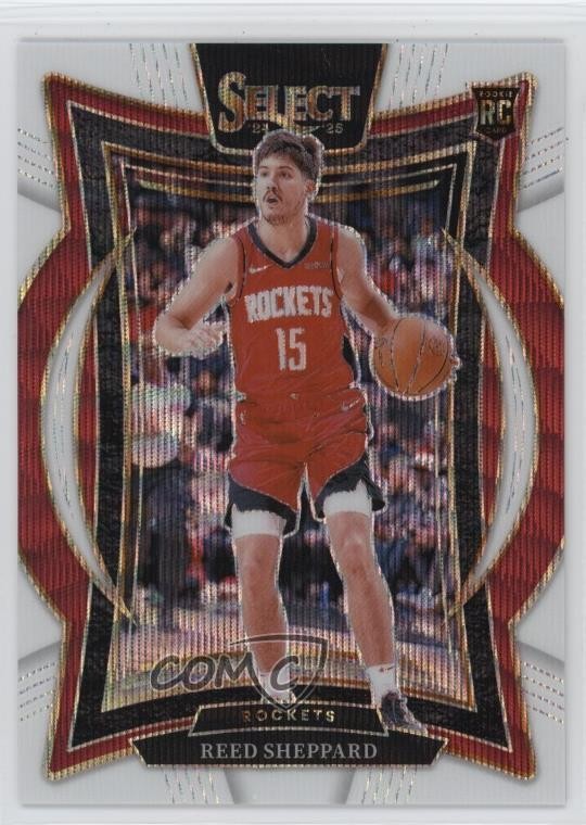 2024-25 Panini Select Concourse White Wave Prizm 5/99 Reed Sheppard #68 13d7