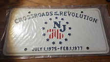 1976 New Jersey Crossroads of the Revolution Bicentennial License Plate NOS