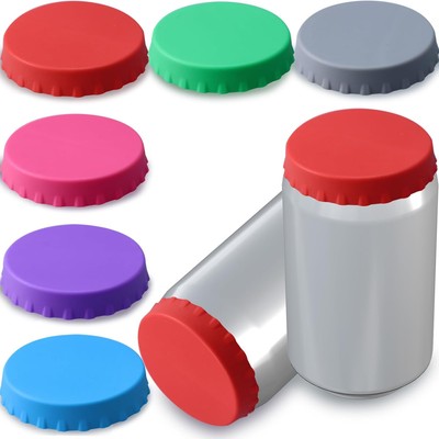 6 Pack Soda Can Covers Lids, red, rose, purple, blue, gray, green. 
