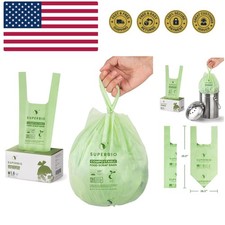 1.6 Gallon Handle Tie Compostable Food Scrap Bags For Counter Top Compost Bin...