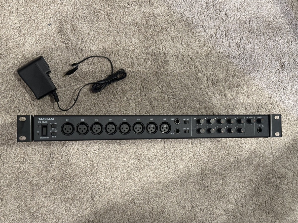 TASCAM US16X08 16-Mic Line Rackmount Audio Interface with MIDI (w