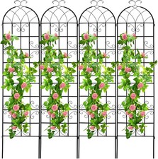4 Pack Black Iron Garden Trellis Metal Garden Trellis for Climbing Plant 87"x20"