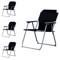 4 StüCk Campingstuhl Klappstuhl Anglerstuhl Regiestuhl Faltstuhl Metall Schwarz
