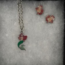 Little Mermaid Necklace And Earrings From The Disney Store At The Park. Preowne