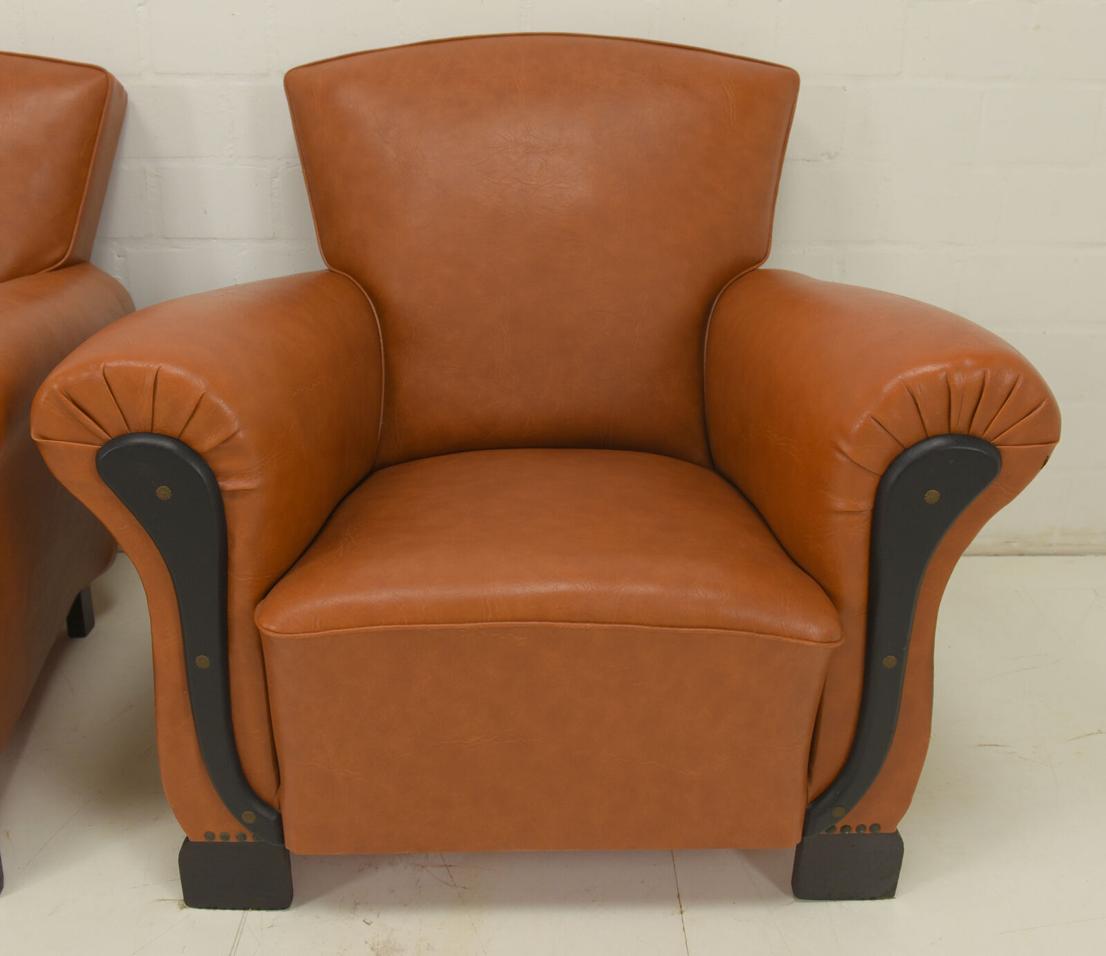 ANTIK Paar Club Sessel Art Déco um 1940 Lounge Chairs Kunstledersessel zwei 2