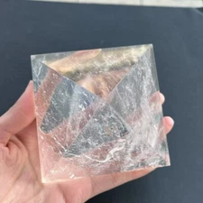 590g Natural clear quartz handmade pyramid Decor healing gift