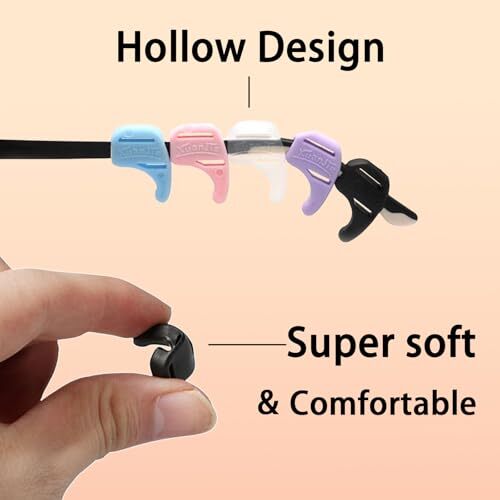 Silicone Non-slip Glasses Ear Hook,Elastic Glasses End Tips,Soft Ear Clip White - Picture 6 of 7