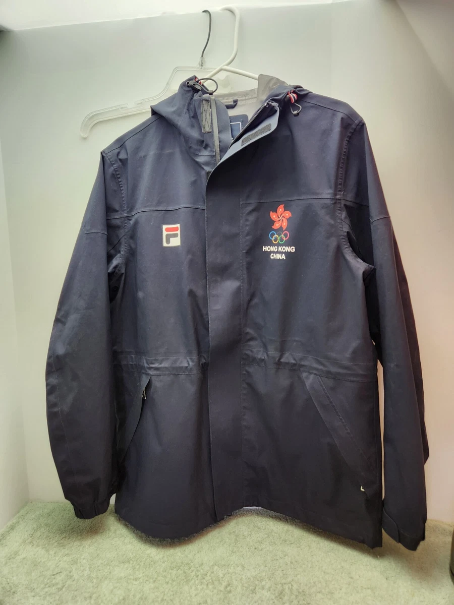 Fila Team Jacket Large Hong Kong Japan Rain Coat Zip Up Olympics