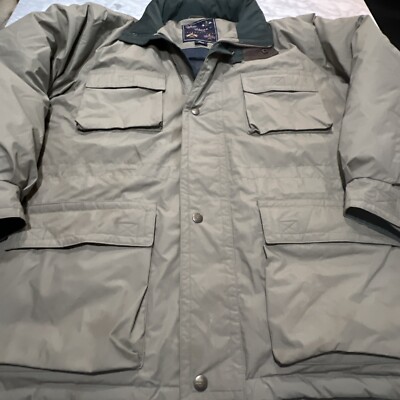 Aviator International Jacket Mens Size XL Winter Jacket Down Filled Khaki Hood