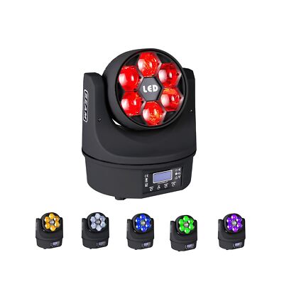 6x15W Mini Bee Eye Moving Head DJ Light, 90W LED RGBW Stage Light Rotate Beam...
