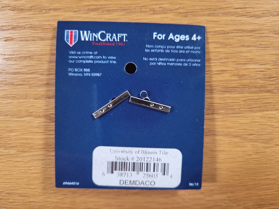 Illinois Fighting Illini Colgante Naranja Azul Collar de Madera Dije LifeTiles NUEVO Foto 3 de 4