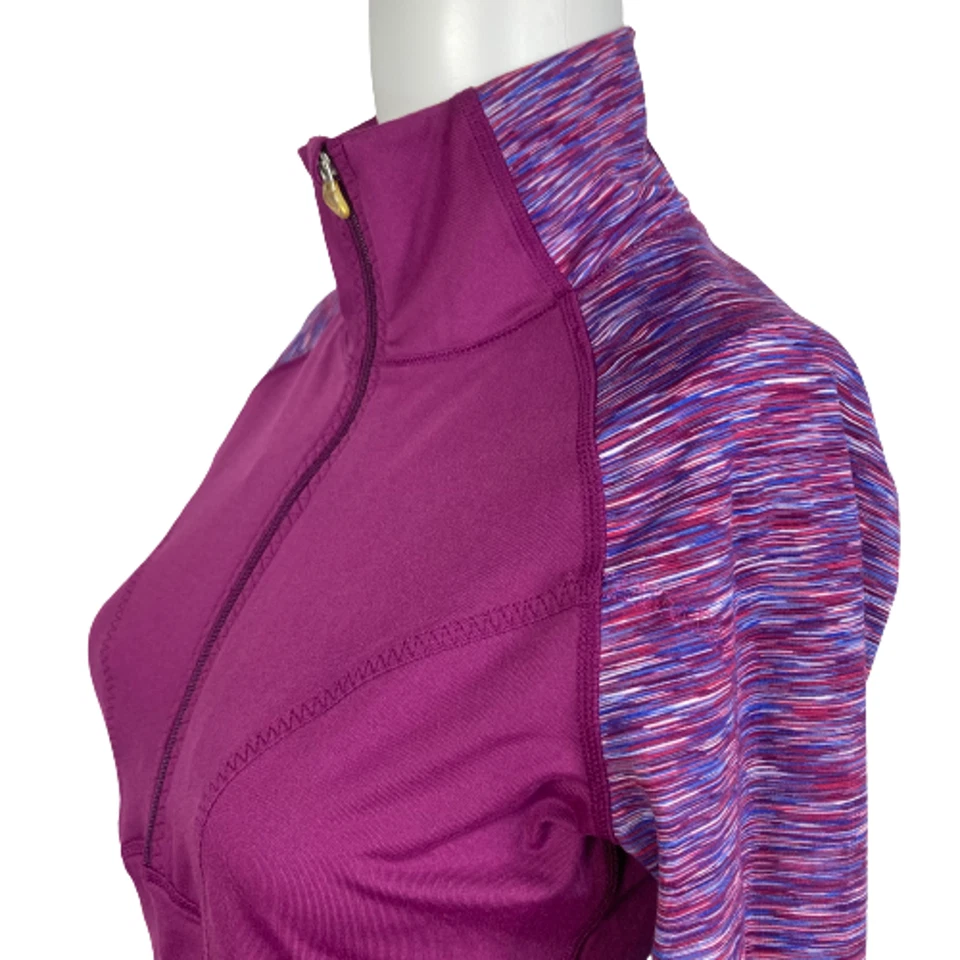 Moving Comfort Sweatshirt Womens Sz XS Purple Half Zip Running Top Long Sleeve - Image 2 of 4