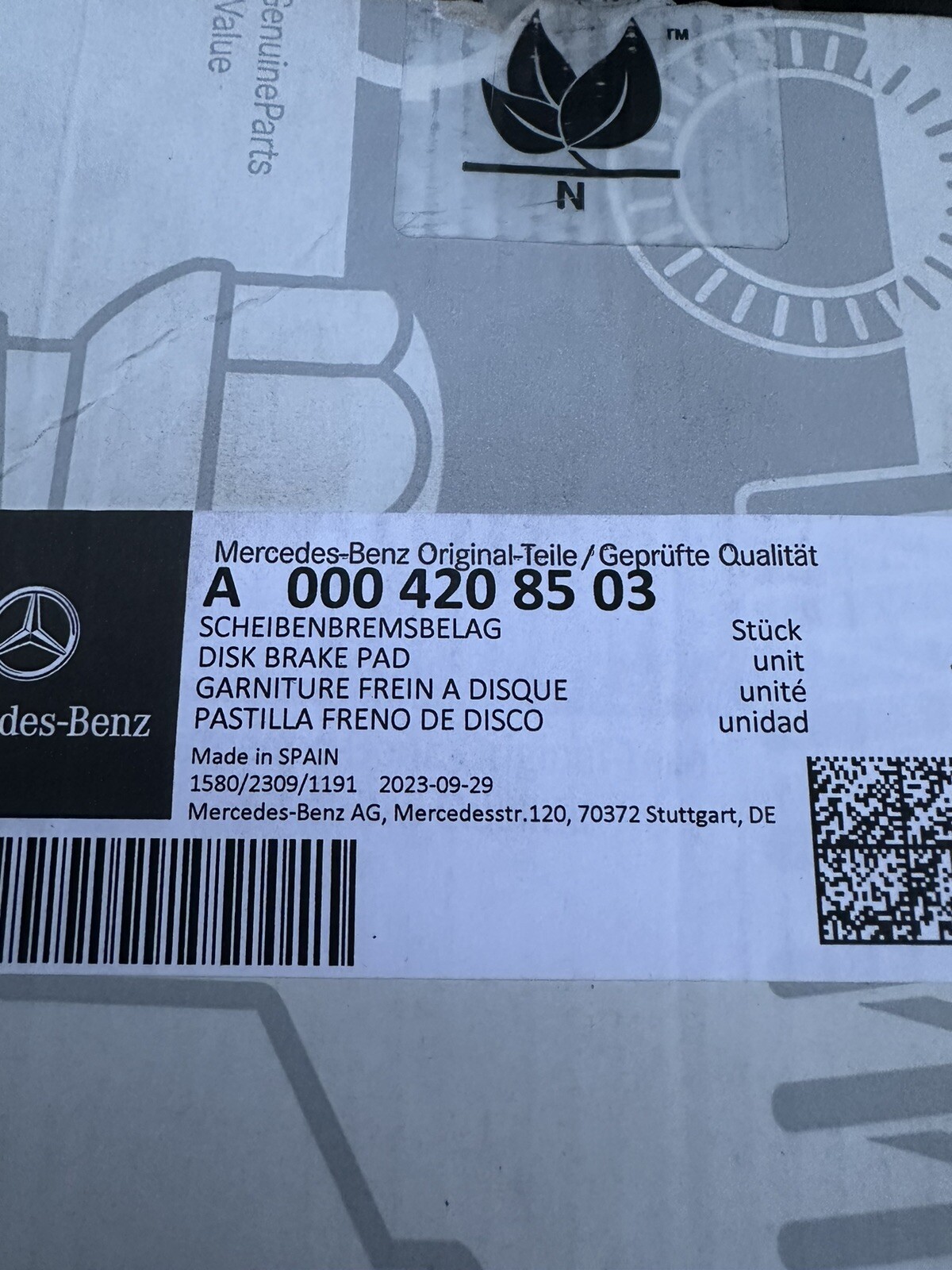 Mercedes-Benz GLC 253 Front brake pads A0004208503 | eBay