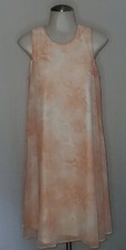 Calvin Klein Womans Dress Size 8 Peach Flowy Layered Floral Summer Sleeveless 