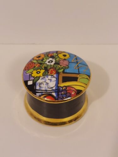 Laura Mostaghel Handpainted Trinket Box Signed - Picture 1 of 10