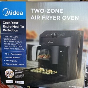 MSA11D9ABB Midea Quart Deux Zone Air Four à frites 10 Fonctions WiFi Alexa Googl