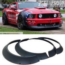 For Ford Mustang Set Of 4 Fender Flares Extra Wide Body Kit Wheel Arches Black For Ford Mustang Set Of 4 Fender Flares Extra Wide Body Kit Wheel Arches Black