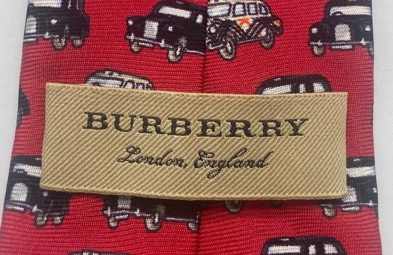 Burberry Red Car Men's Tie 100% Silk - Image 3 of 3