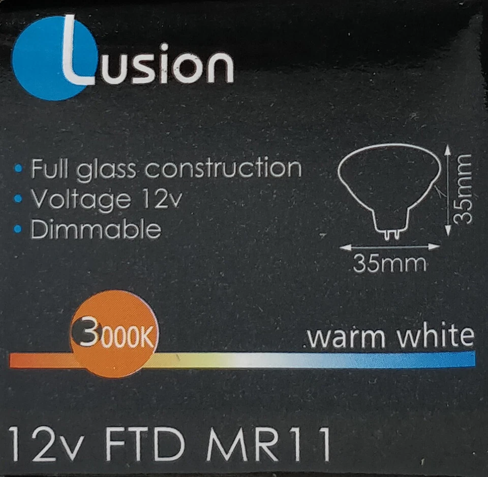 4 x 12V 20W MR11 GU4 Halogen Light Lamp Globes Bulbs Dimmable Warm White FTD - Image 3 of 4