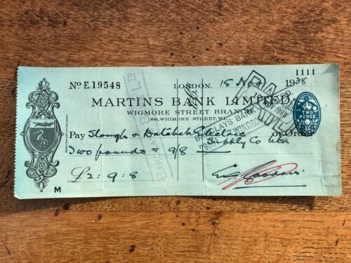  martins bank limited ( wigmore street london ) 15 listopada 1938 £ 2:9 : 8 - Zdjęcie 1 z 1