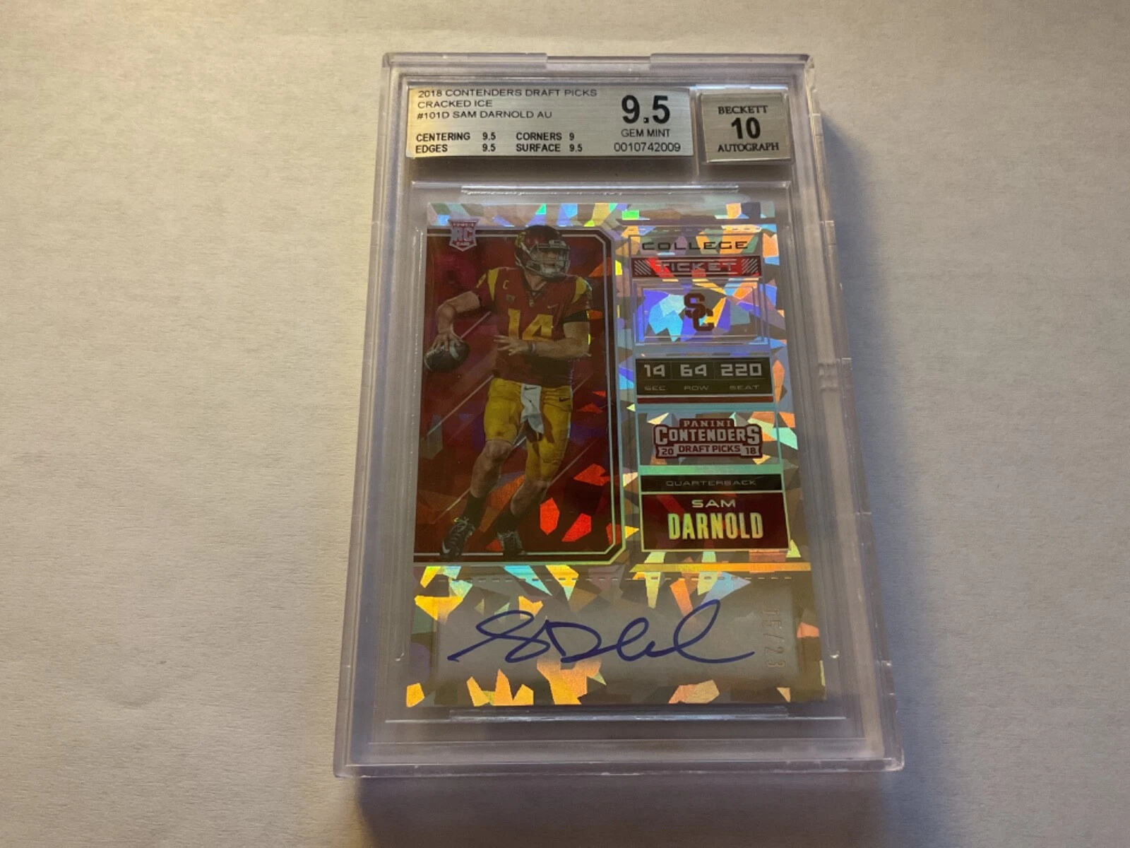 Sam Darnold Panini Contenders Draft Picks School Colors #1 Cracked Ice