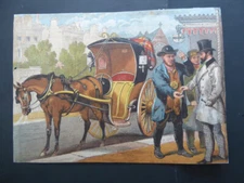 Colour illustration full page print Victorian cabbie lithograph