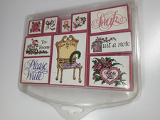 Set of 10 Rubber Stamps EUC