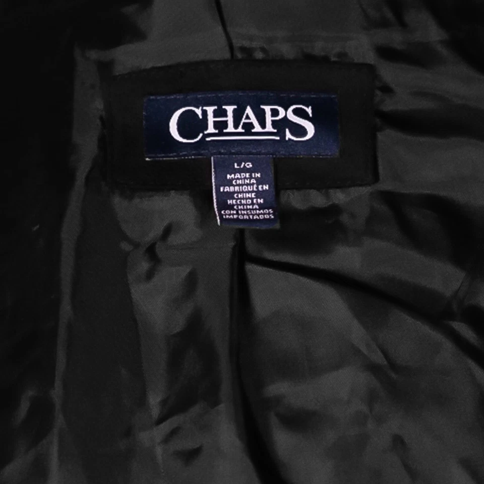 Chaps Ralph Lauren Women's Moto Jacket Black Full Zip Stretch Faux Suede Size L - Image 4 of 4