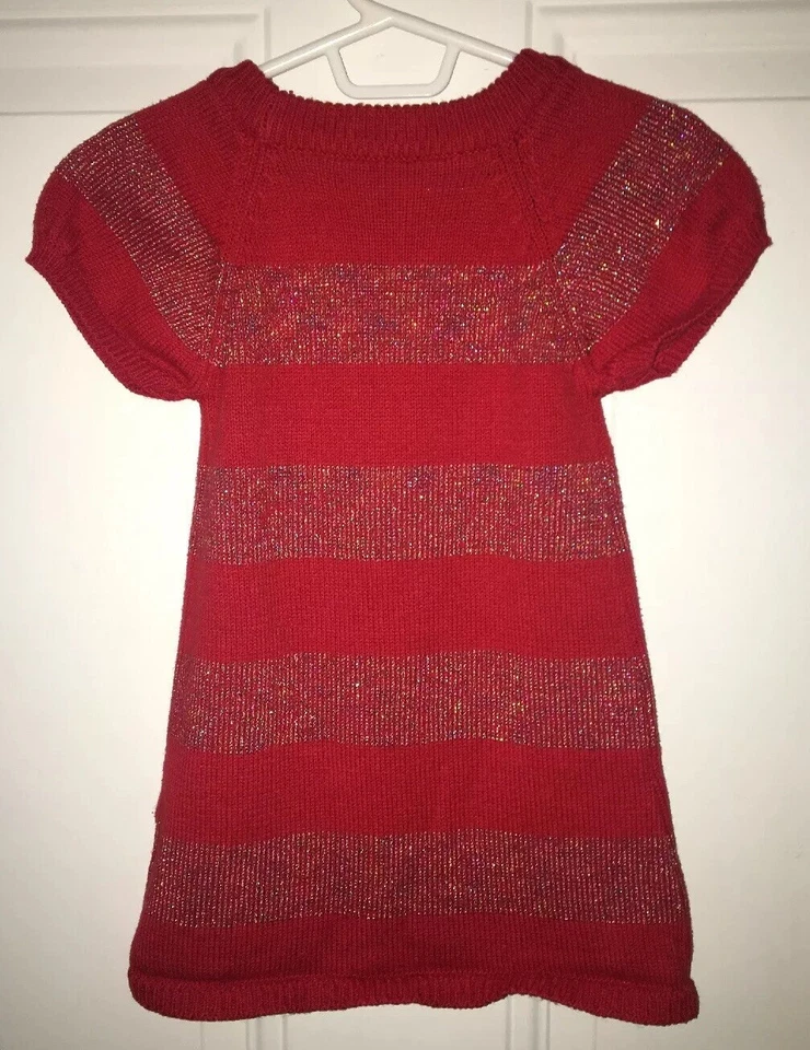 Vestido suéter feminino Arizona vermelho manga curta com brilho tamanho 5 M férias - Imagem 4 de 4