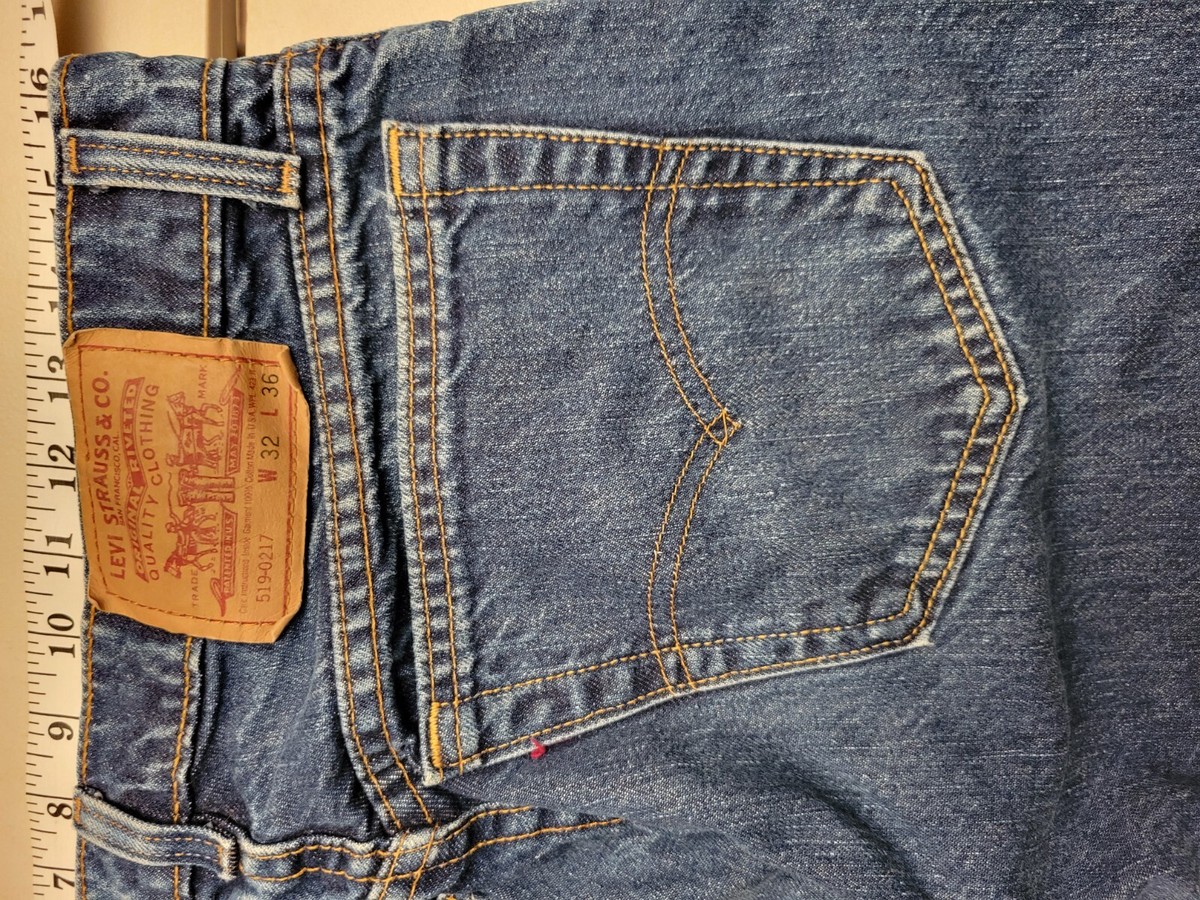 【80s】Levi's 519-0217 Vintage Levi 519 0217 Jeans Men 34 x 32 Blue Orange Tab