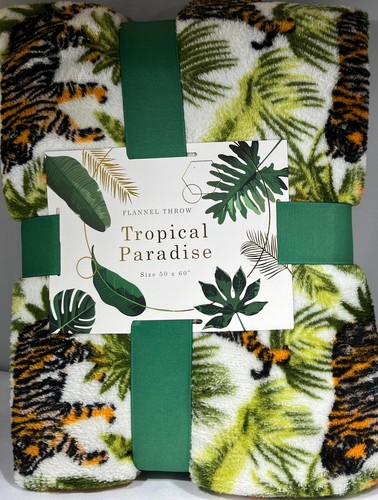 Tropical Paradise Flannel Throw 50" x 60" - CHOOSE COLOR! - Picture 4 of 8