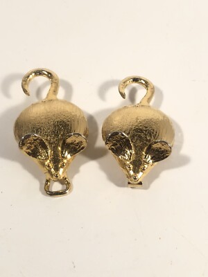 Vintage MIMI di N 1974 Gold Tone Mouse Belt Buckle 70