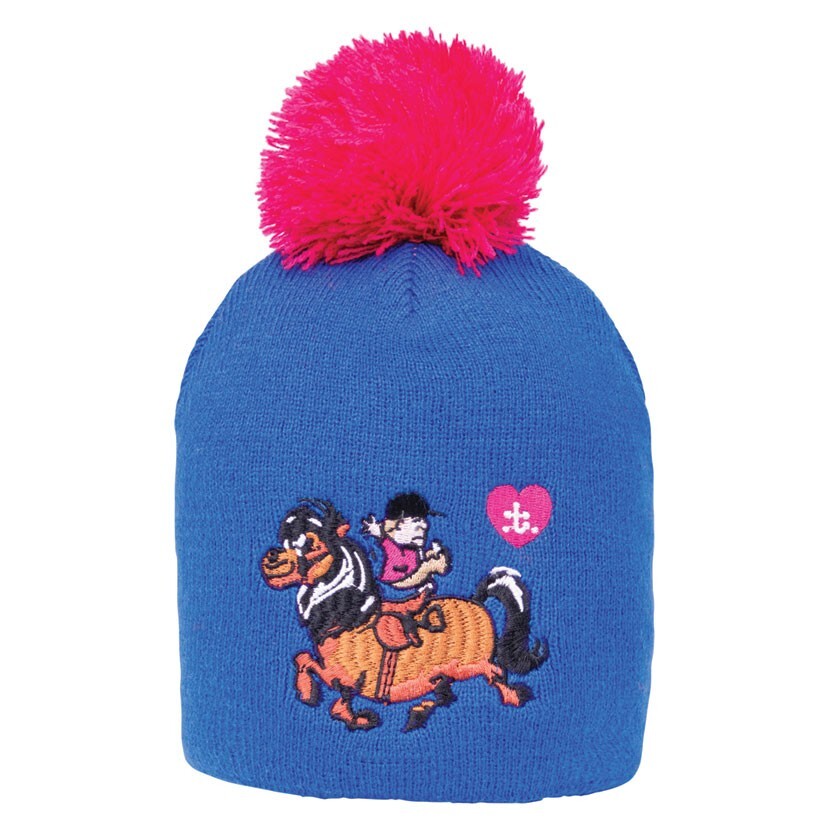 Hy Equestrian Thelwell Collection RACE  Bobble Hat -Cobalt Blue-LOW PRICE