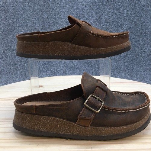 White Mountain Shoes Womens 7 M Bayhill Mule Clogs Brown Leather Cork Moc Toe | eBay
