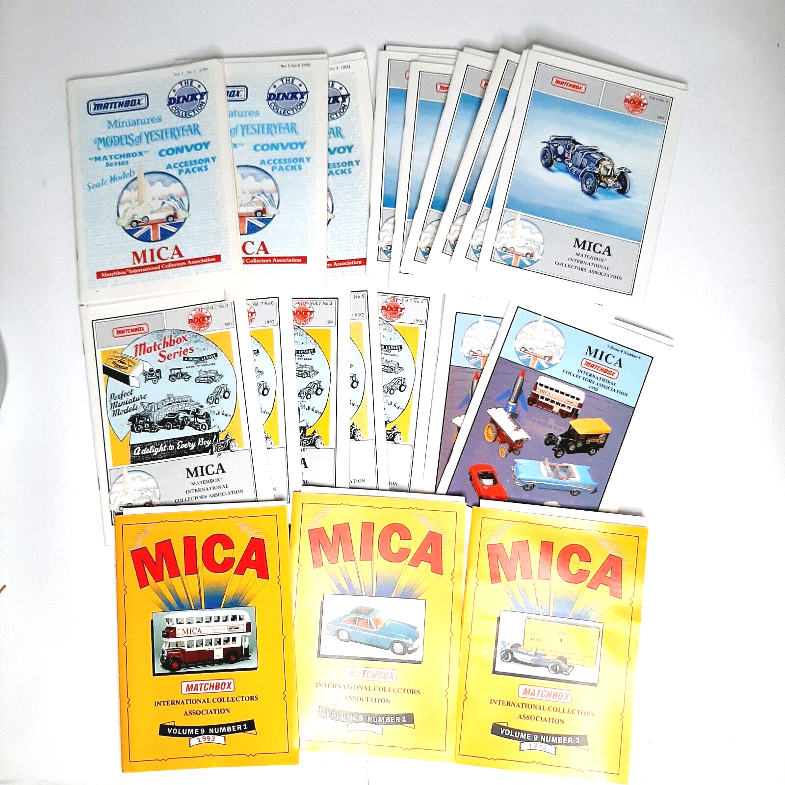 Lot of 19 MICA Matchbox International Collectors Association Books 1989-1993