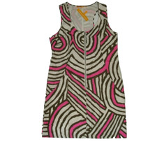 WALTER BAKER Exposed Zipper Sleeveless GEO Design Lined DRESS Womens MEDIUM NEW 